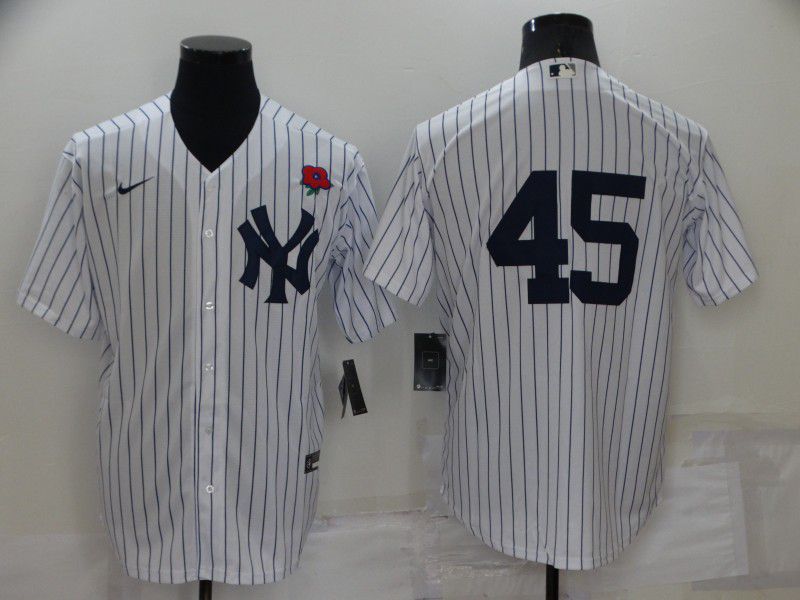 Cheap Men New York Yankees 45 No Name White Strip Game 2022 Nike MLB Jersey